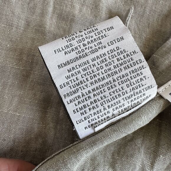 RH Restoration Hardware 100% Linen  Quilted Pillow Case Sham King Brown - Picture 5 of 5